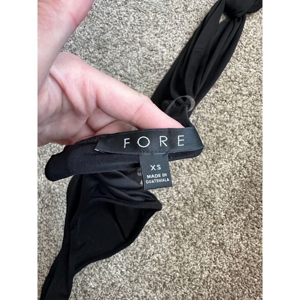 Fore Black Halter Multi-Way Wrap Bodysuit Plunging Neckline XS - Picture 4 of 4